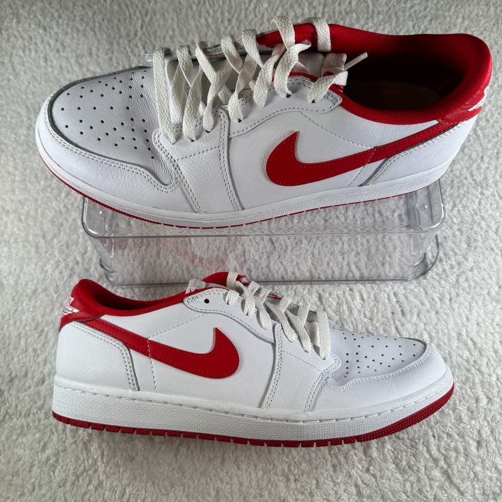 Nike Air Jordan 1 Retro OG Low University Red Size 10.5 White/Red VERY CLEAN